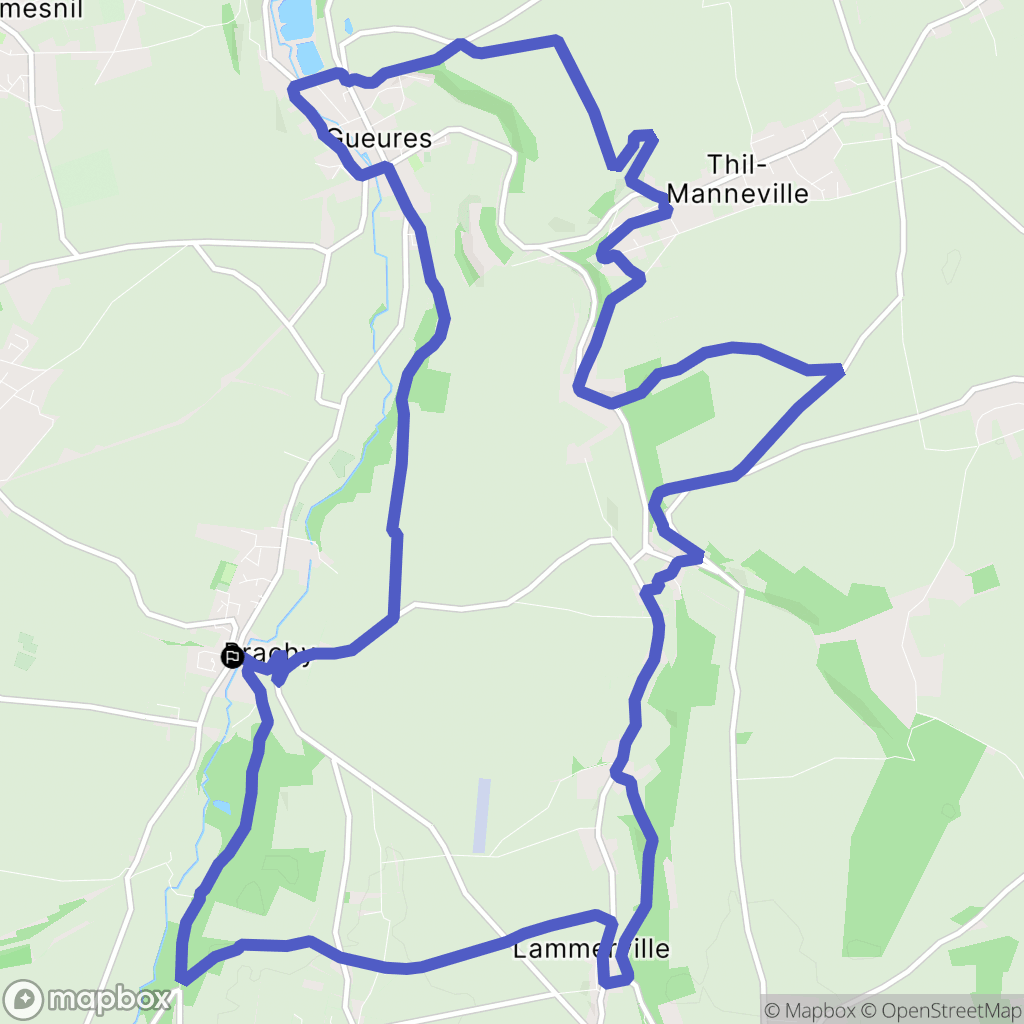 Brachy : carte du parcours de randonnée - France