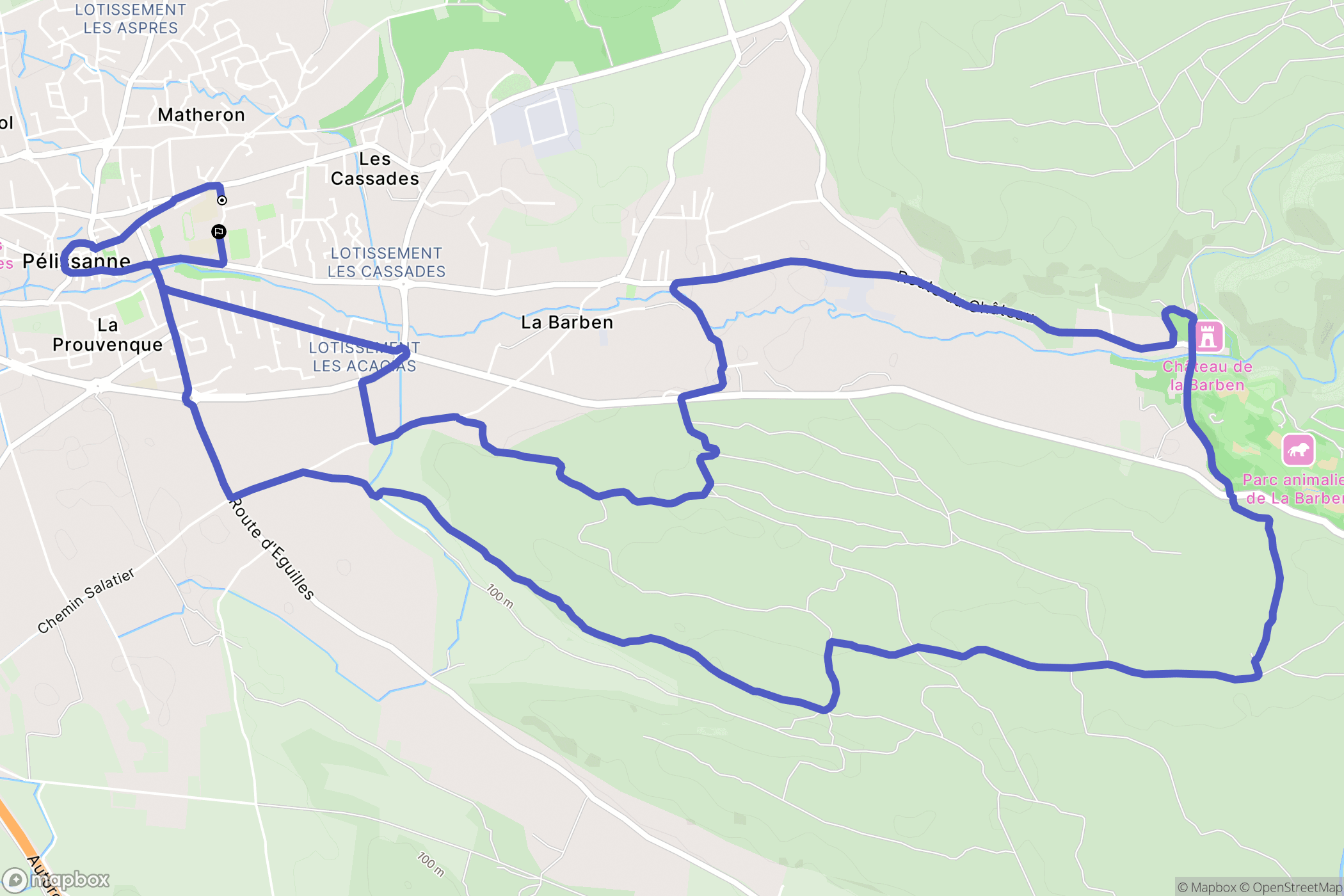 Pélissanne : carte du parcours de randonnée - France