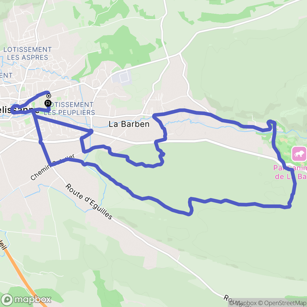 Pélissanne : carte du parcours de randonnée - France
