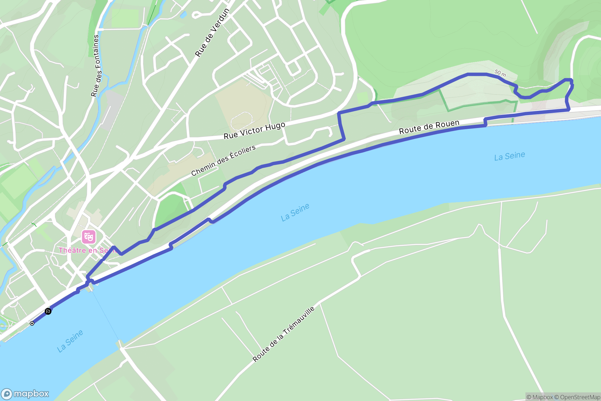 Duclair : carte du parcours de randonnée - France