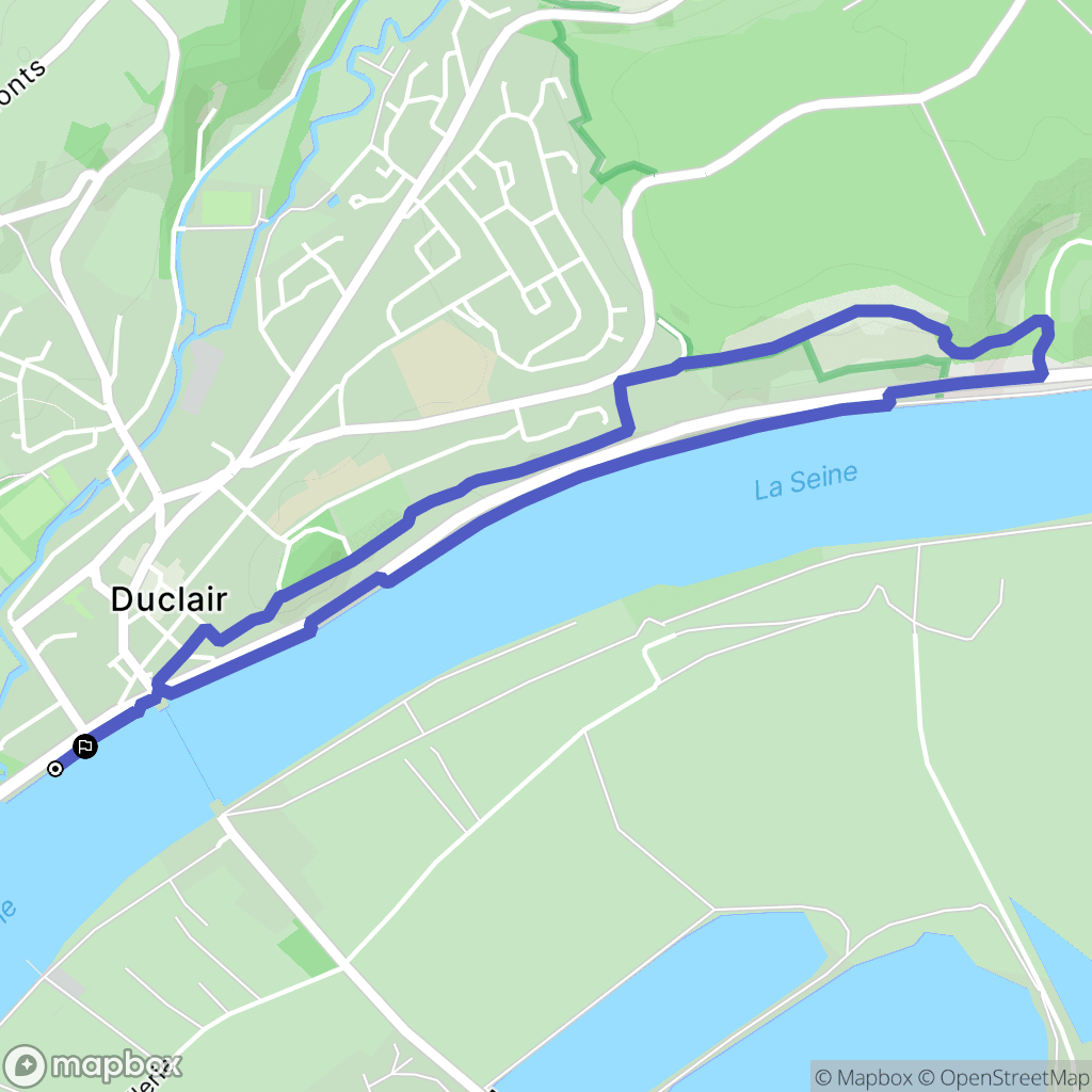 Duclair : carte du parcours de randonnée - France