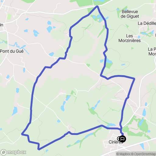 Cirières : carte du parcours de randonnée - France