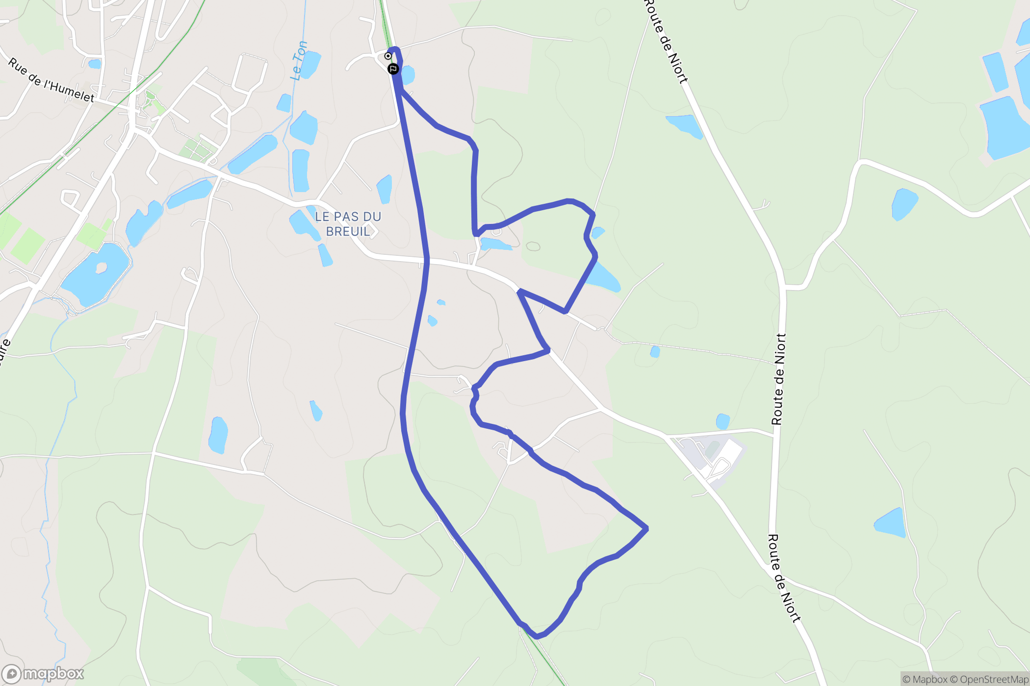Bressuire : carte du parcours de randonnée - France