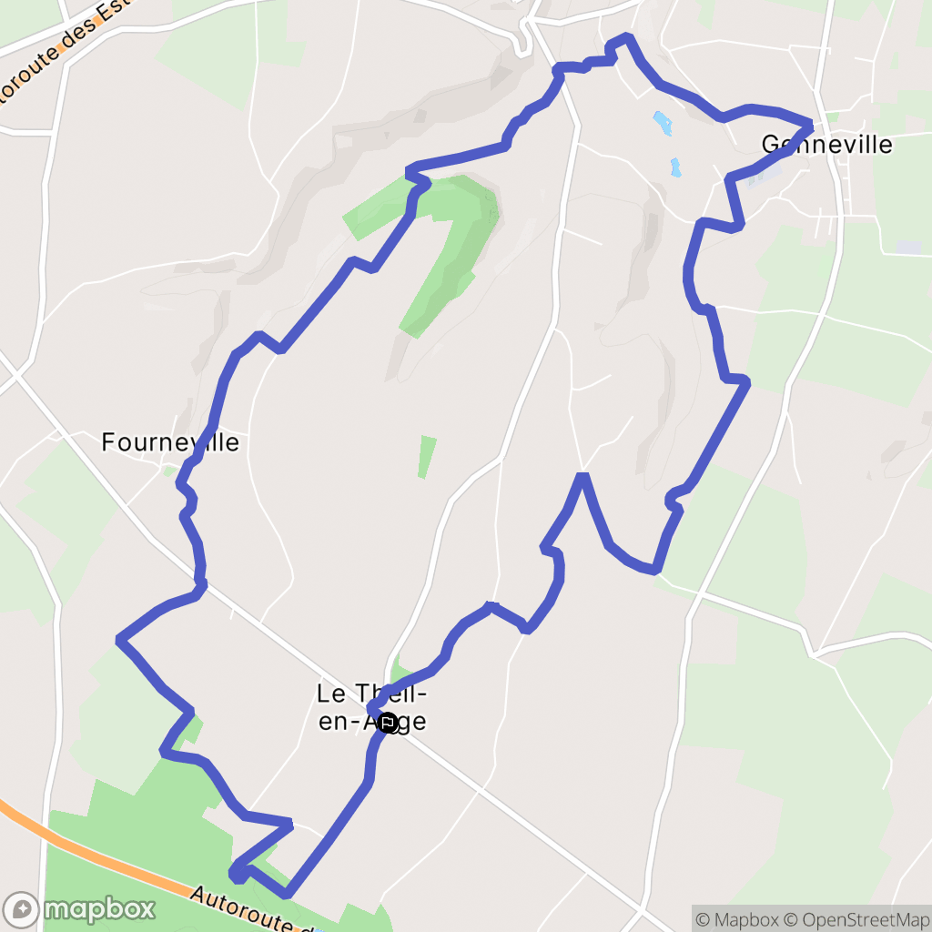Le Theil-en-Auge : carte du parcours de randonnée - France