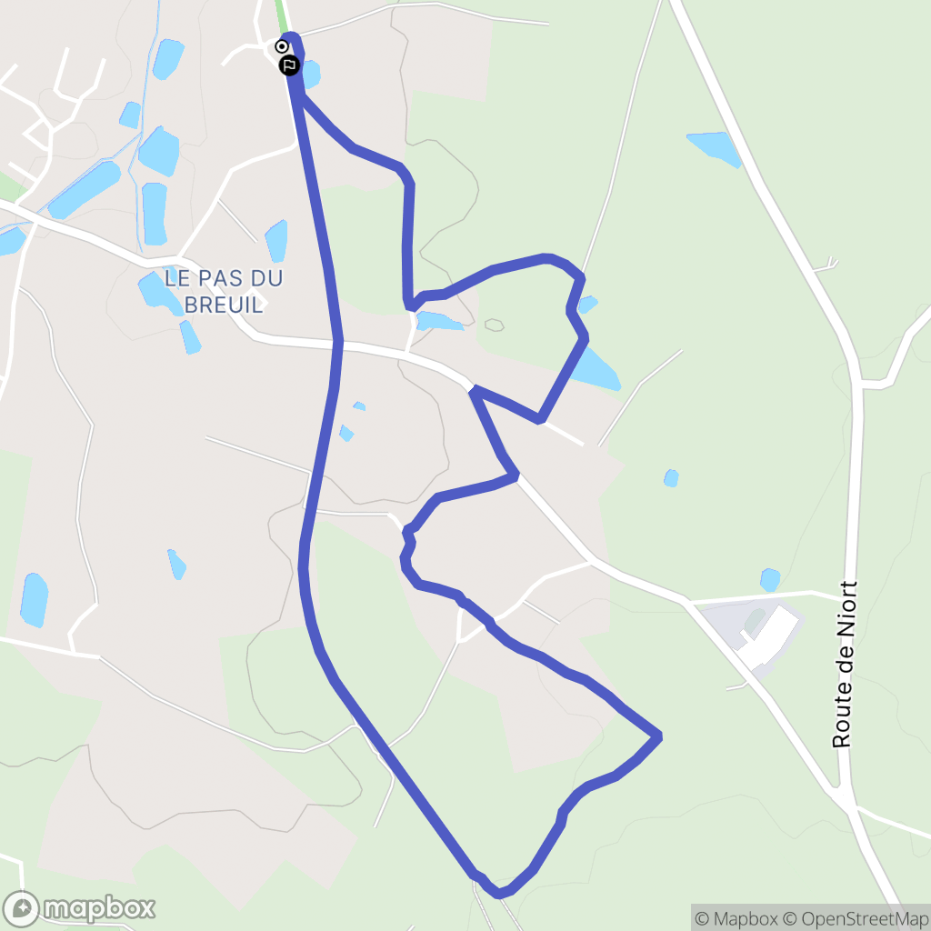 Bressuire : carte du parcours de randonnée - France