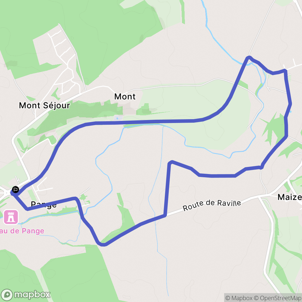 Pange : carte du parcours de randonnée - France