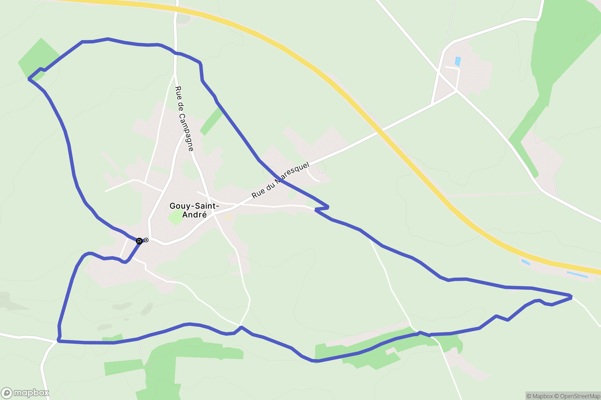 Gouy-Saint-André : carte du parcours de randonnée - France