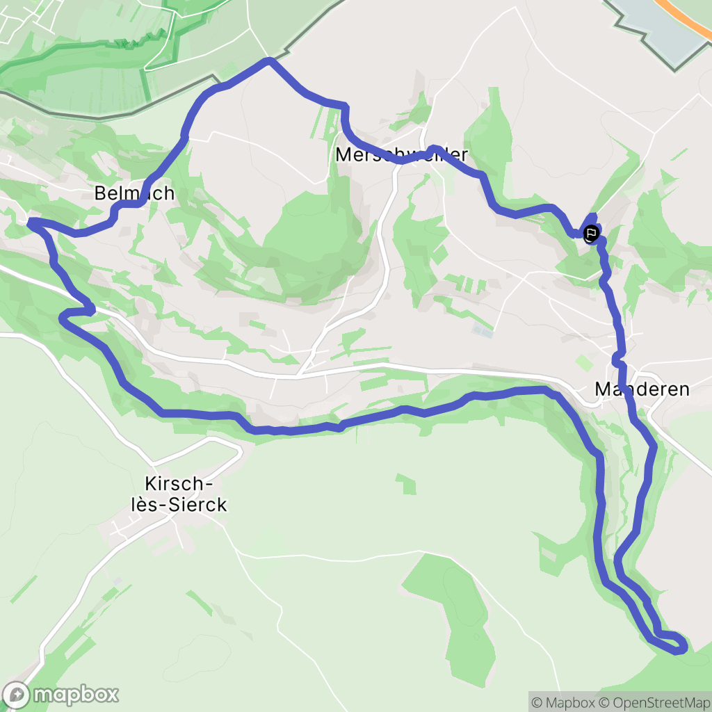 Manderen-Ritzing : carte du parcours de randonnée - France