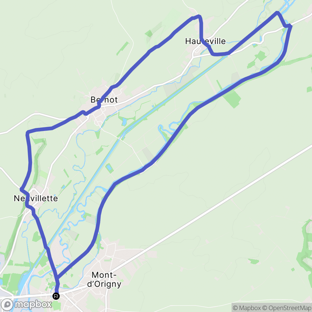 Origny-Sainte-Benoite : carte du parcours de randonnée - France