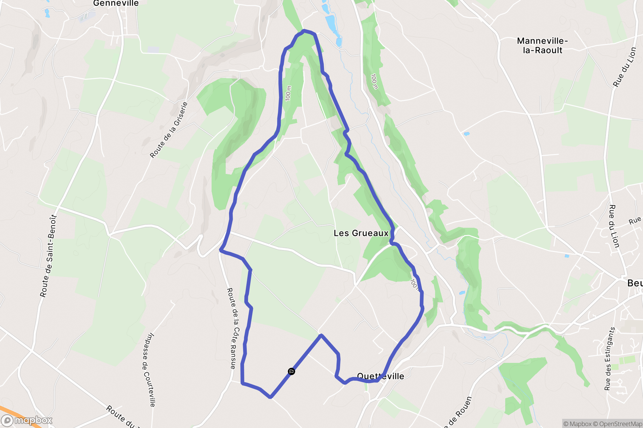 Quetteville : carte du parcours de randonnée - France