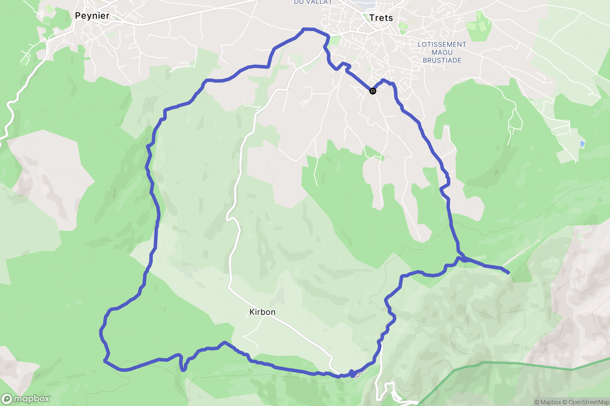 Trets : carte du parcours de randonnée - France