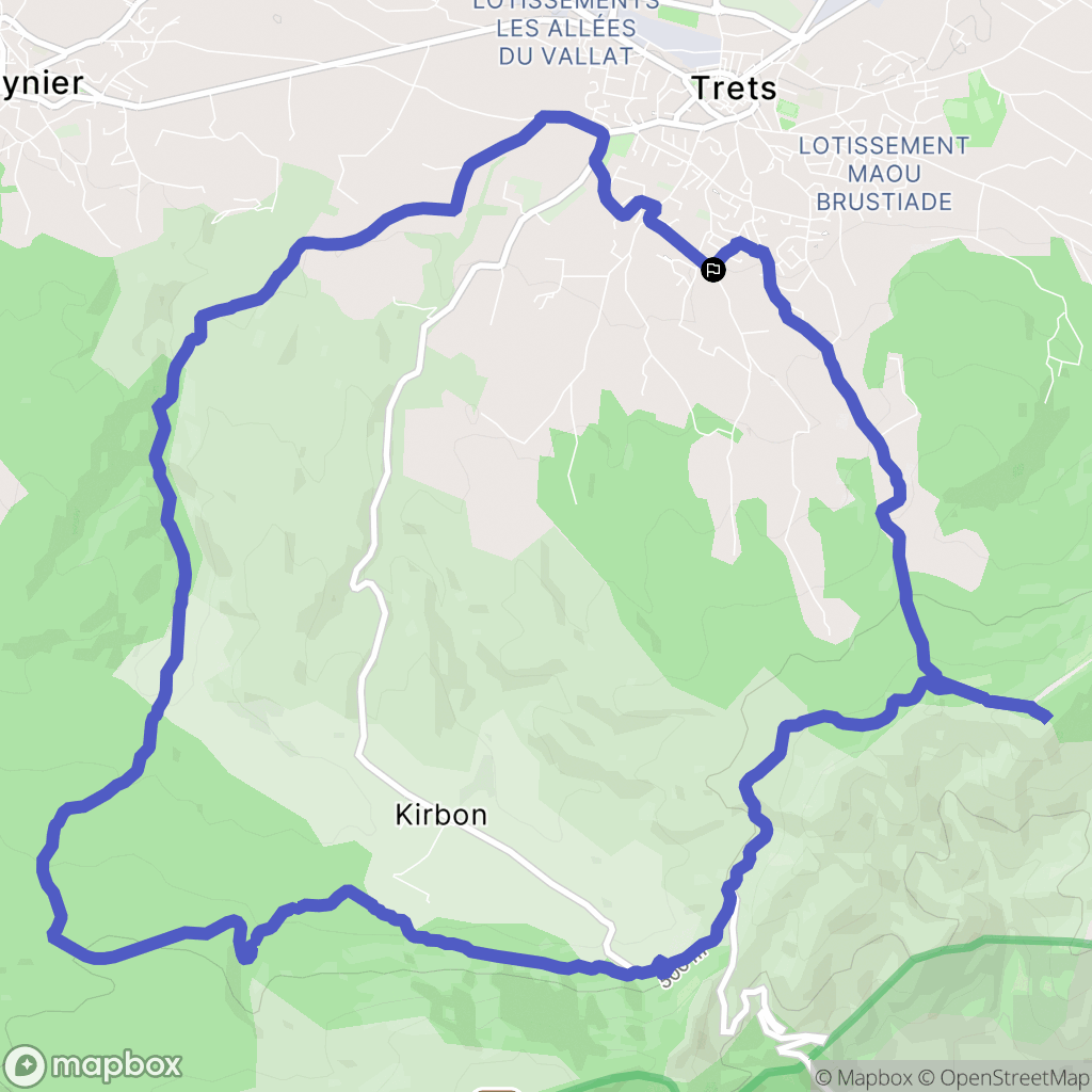 Trets : carte du parcours de randonnée - France
