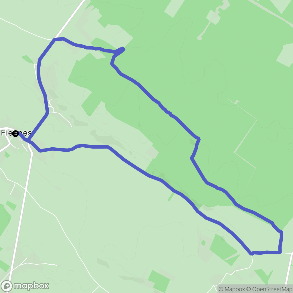Fiennes : carte du parcours de randonnée - France