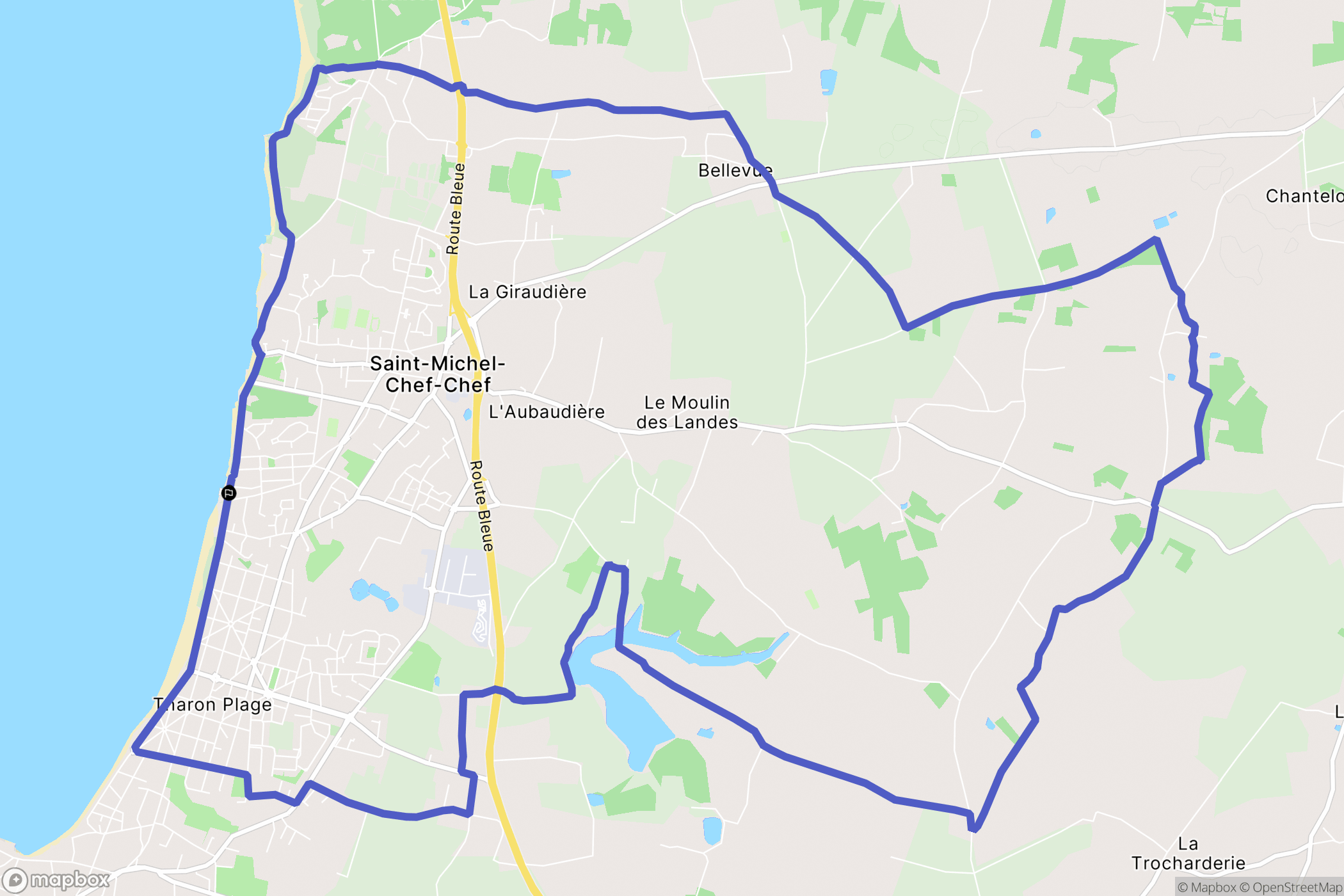 Saint-Michel-Chef-Chef : carte du parcours de randonnée - France