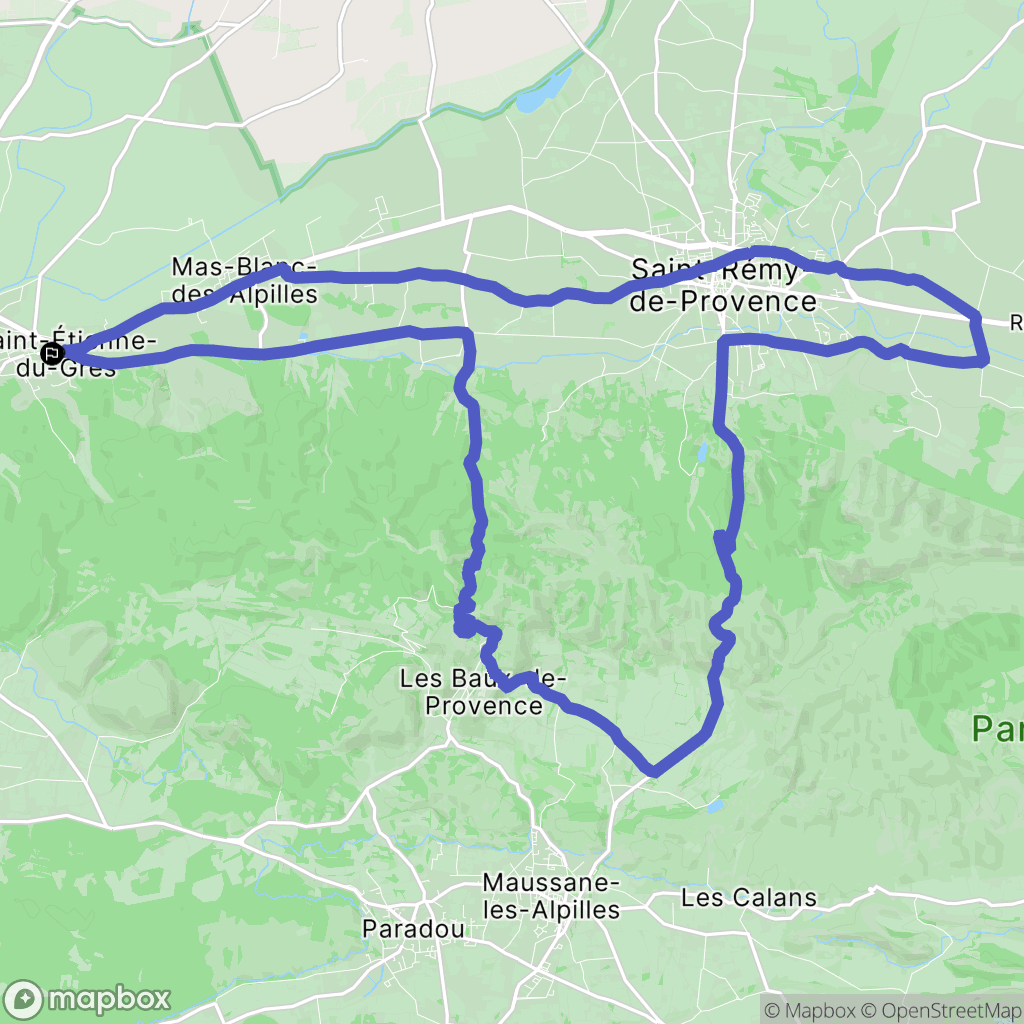 Saint-Étienne-du-Grès : carte du parcours de randonnée - France