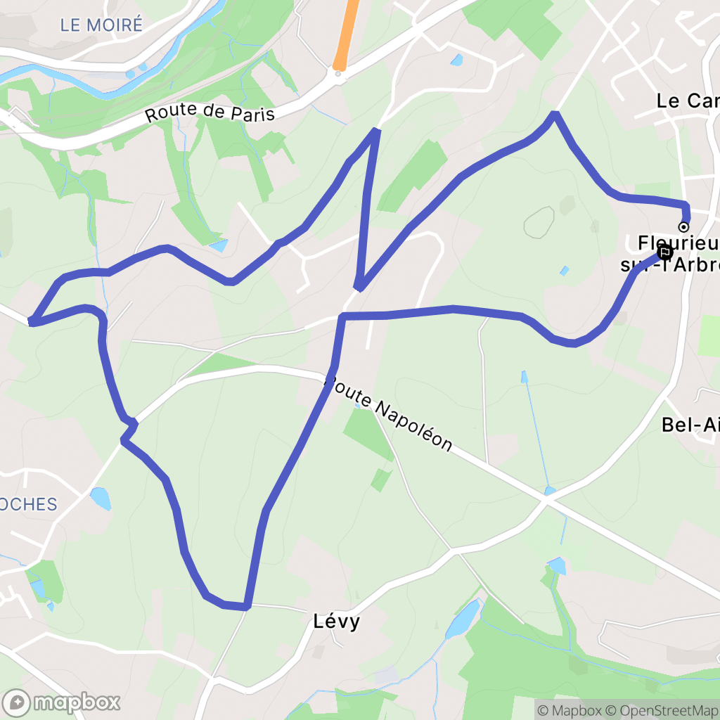 Fleurieux-sur-l'Arbresle : carte du parcours de randonnée - France