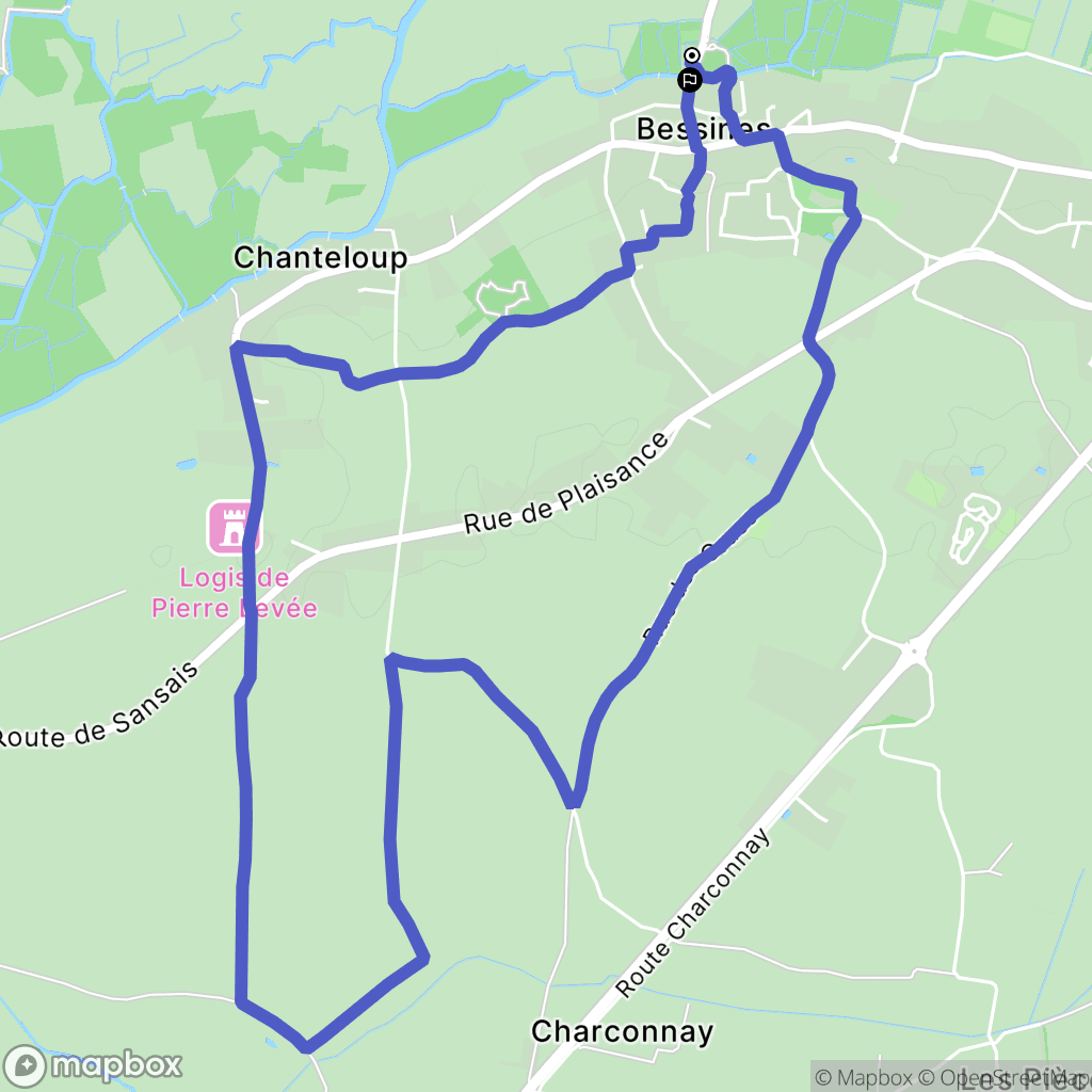 Bessines : carte du parcours de randonnée - France