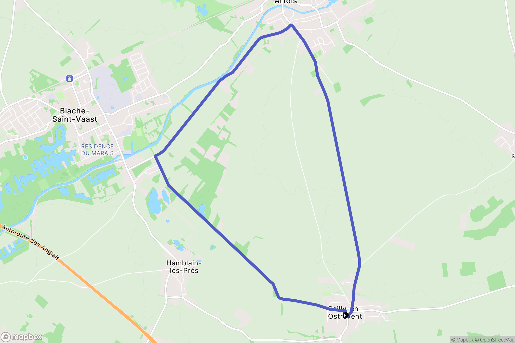 Sailly-en-Ostrevent : carte du parcours de randonnée - France