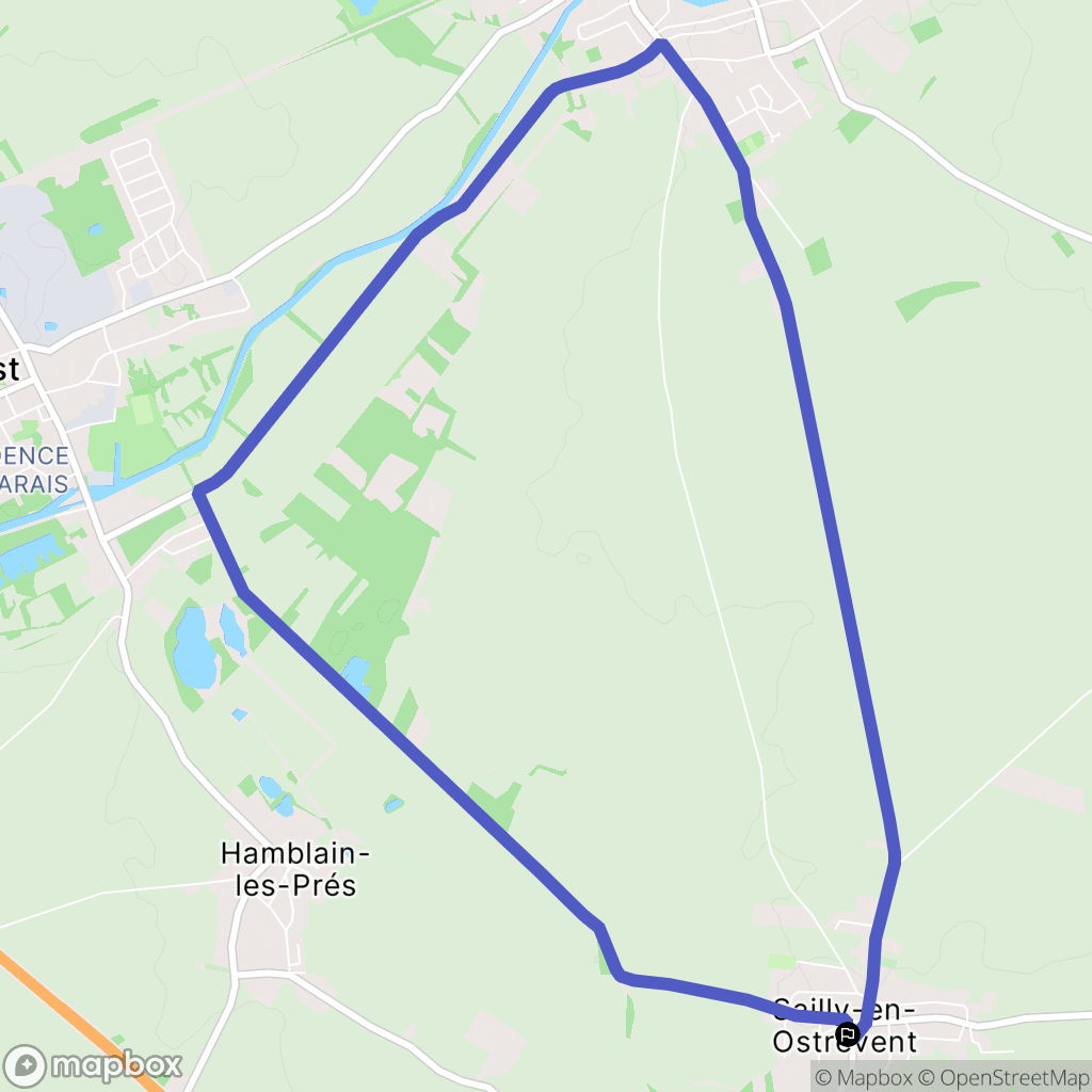 Sailly-en-Ostrevent : carte du parcours de randonnée - France