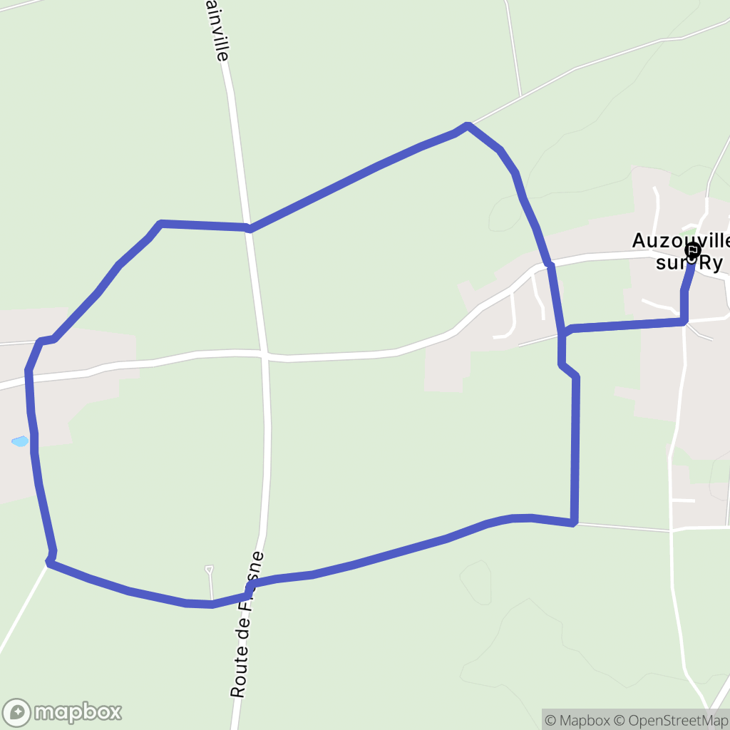 Auzouville-sur-Ry : carte du parcours de randonnée - France