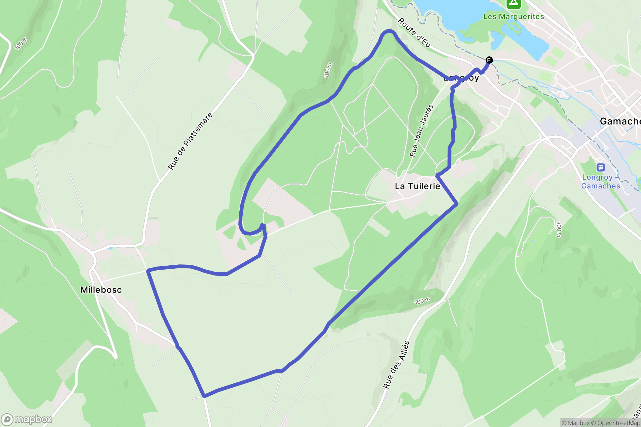 Longroy : carte du parcours de randonnée - France