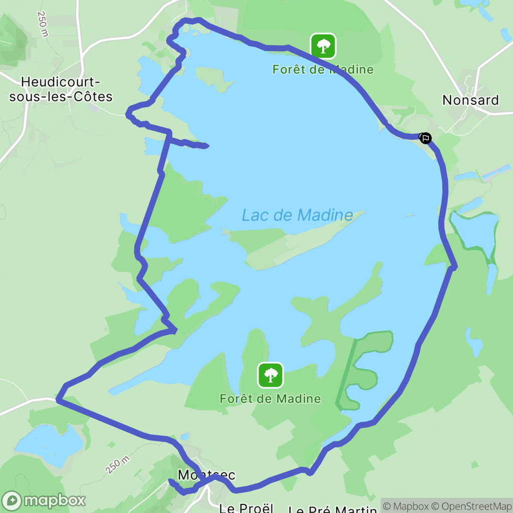 Nonsard-Lamarche : carte du parcours de randonnée - France