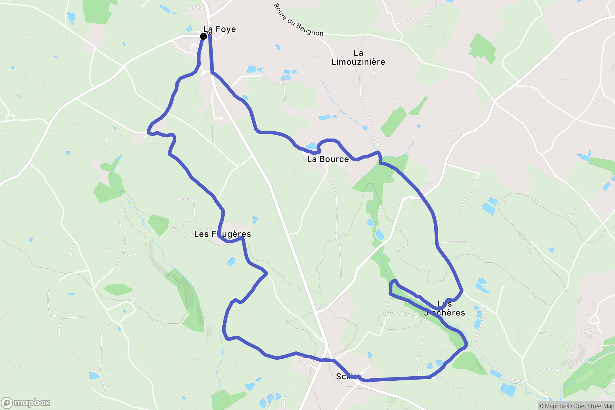 L'Absie : carte du parcours de randonnée - France