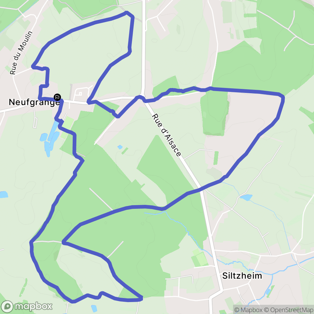 Neufgrange : carte du parcours de randonnée - France