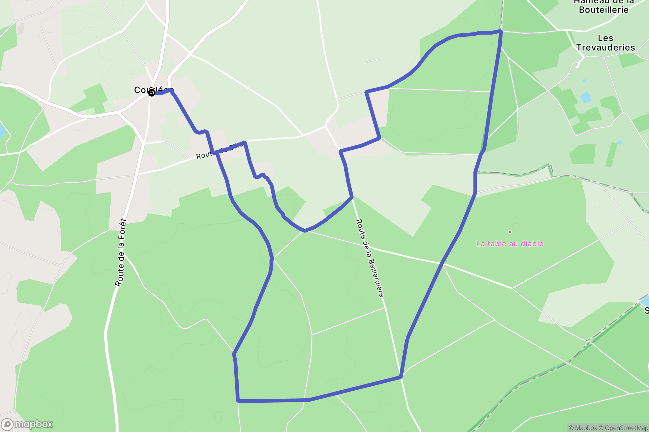 Courléon : carte du parcours de randonnée - France