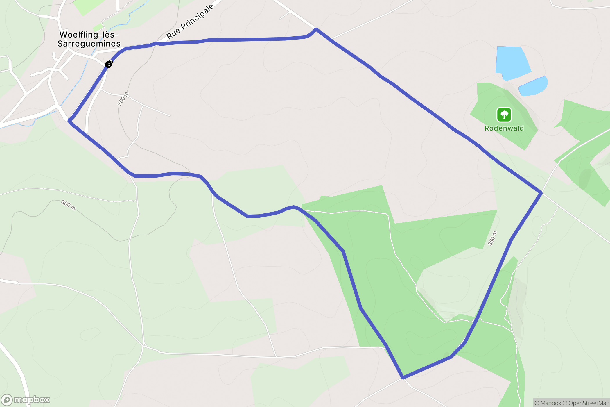 Wœfling-lès-Sarreguemines : carte du parcours de randonnée - France
