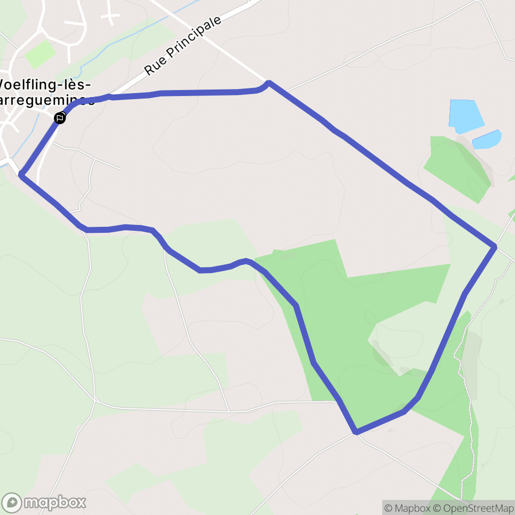 Wœfling-lès-Sarreguemines : carte du parcours de randonnée - France
