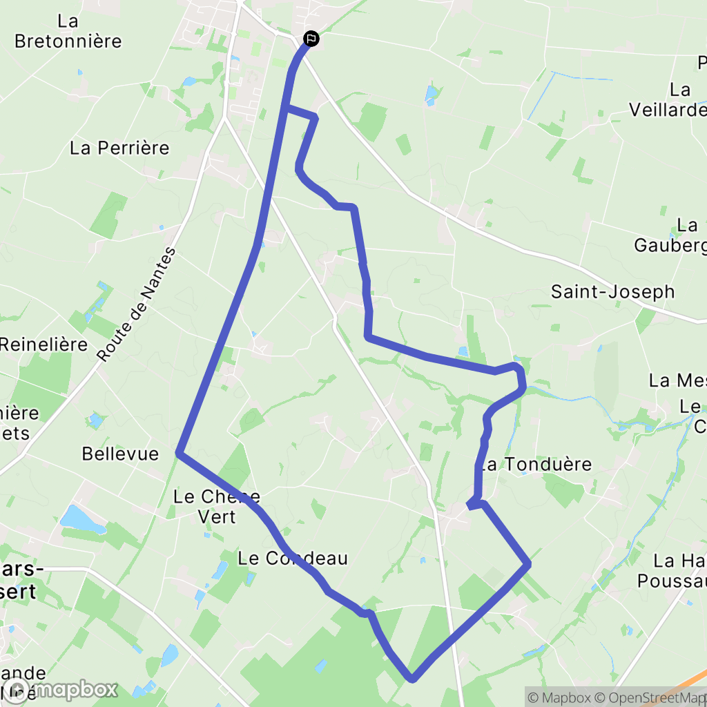 Ligné : carte du parcours de randonnée - France