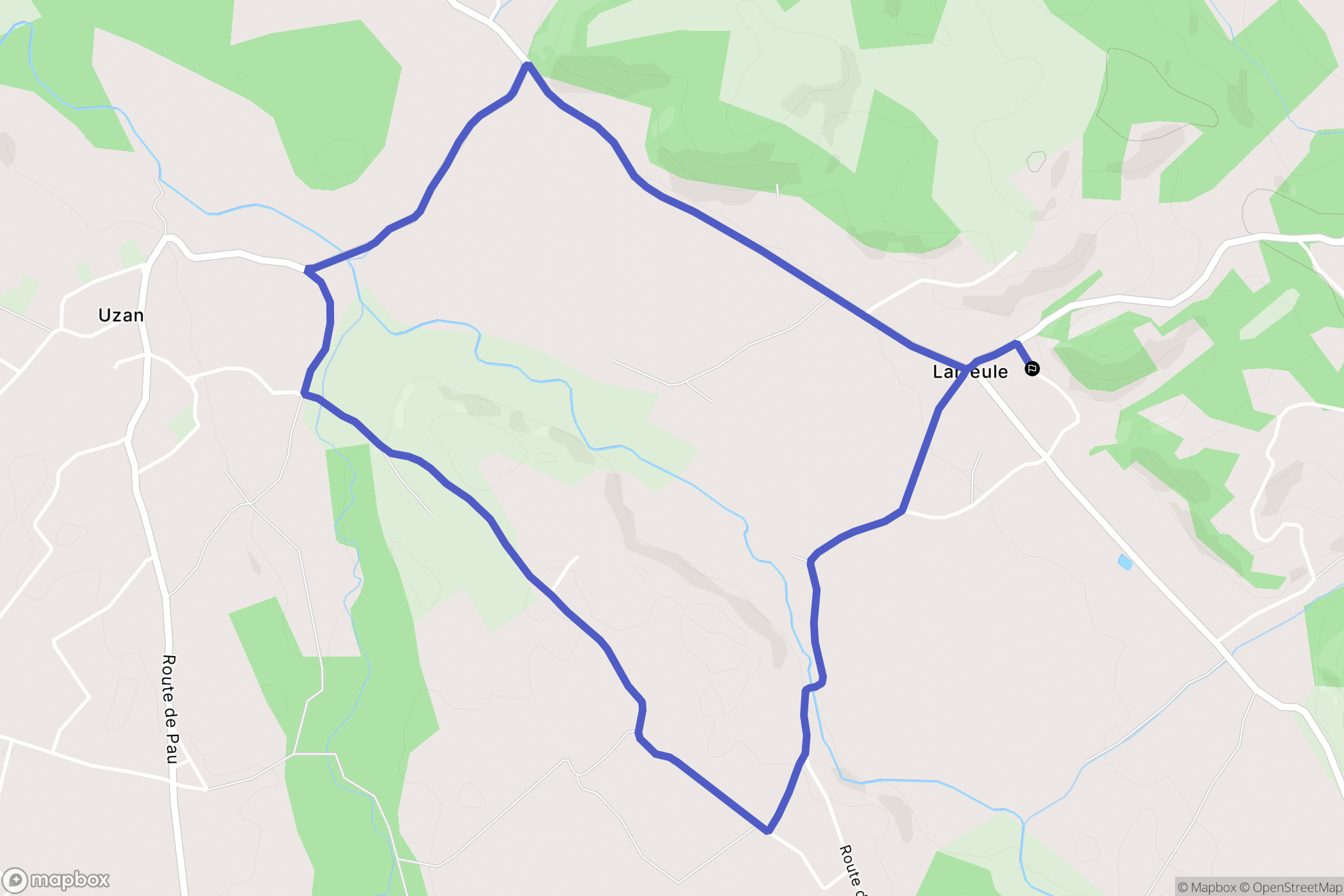 Larreule : carte du parcours de randonnée - France