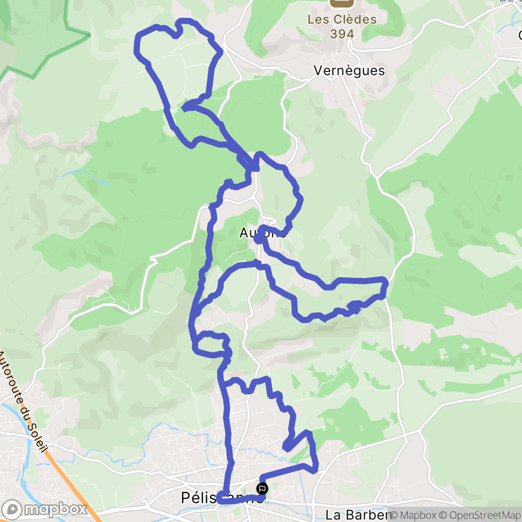 Pélissanne : carte du parcours de randonnée - France