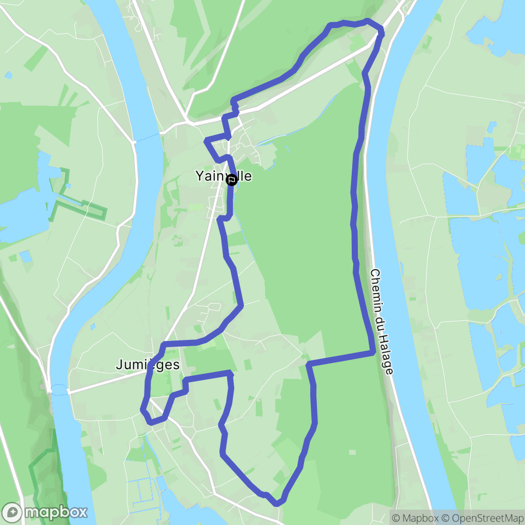 Yainville : carte du parcours de randonnée - France