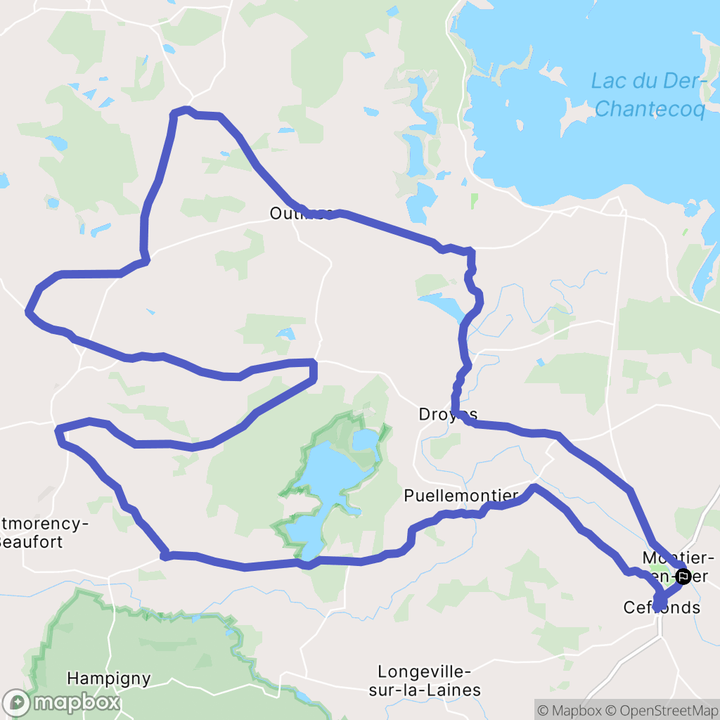 La Porte-du-Der : carte du parcours de randonnée - France