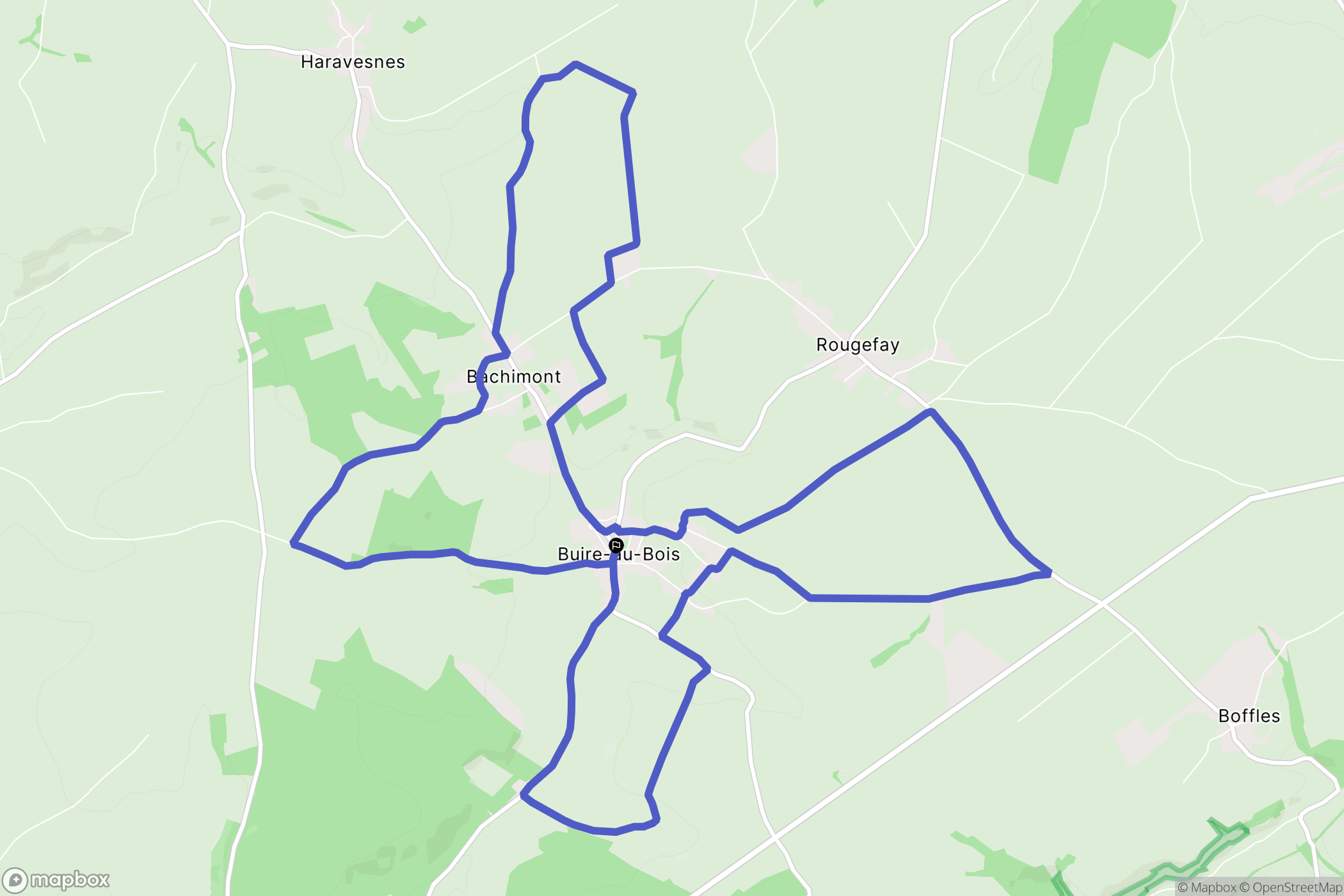 Buire-au-Bois : carte du parcours de randonnée - France