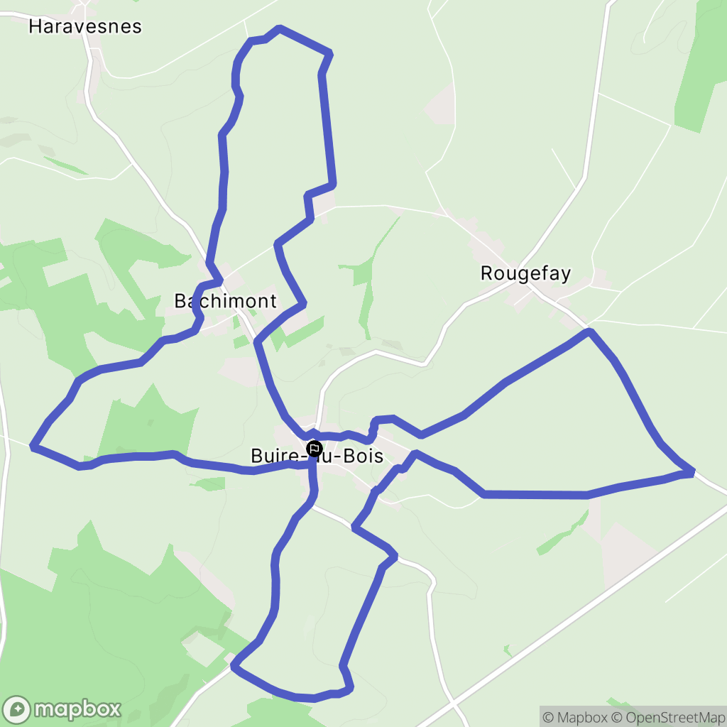 Buire-au-Bois : carte du parcours de randonnée - France