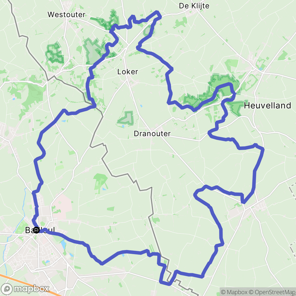 Bailleul : carte du parcours de randonnée - France