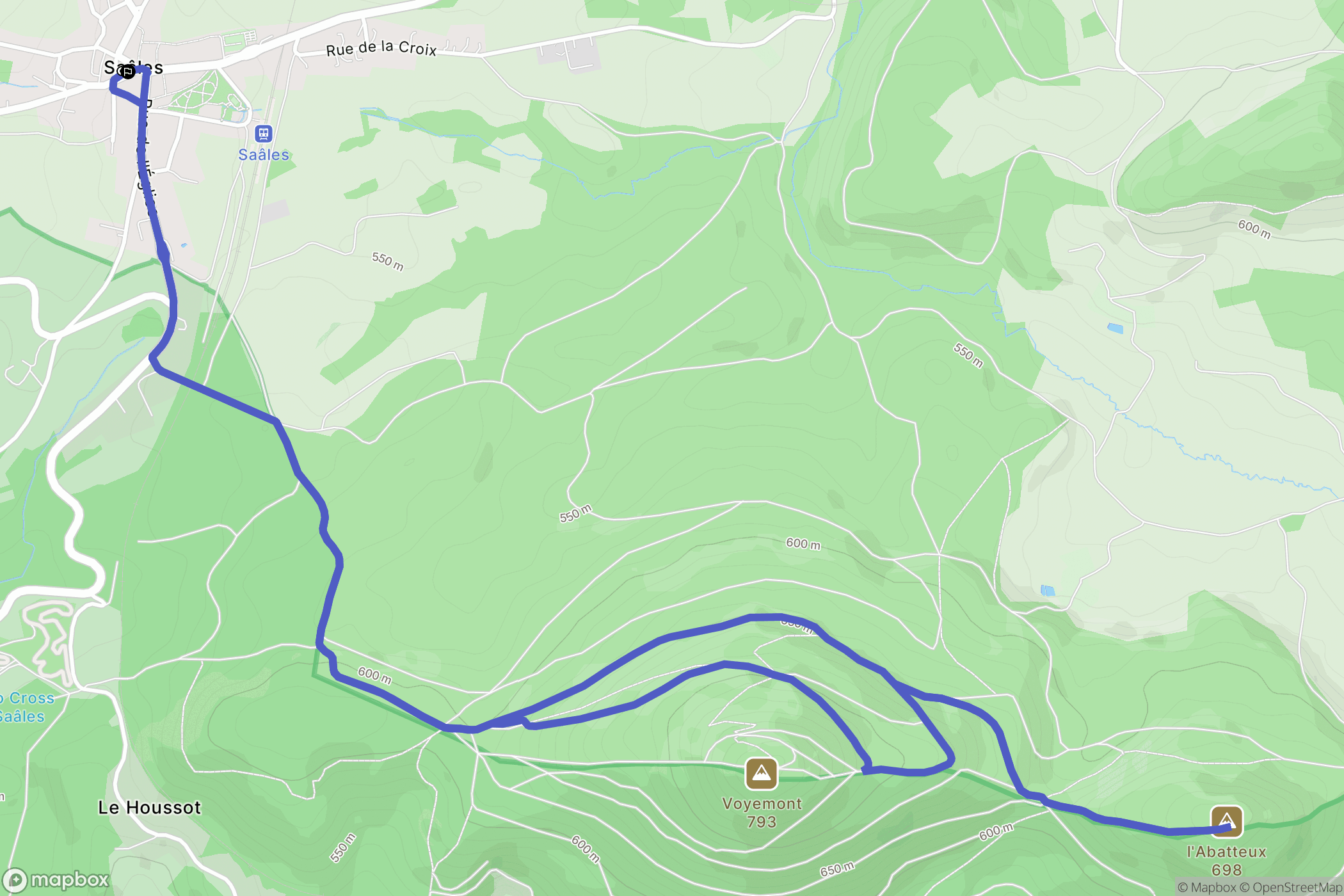 Saales : carte du parcours de randonnée - France