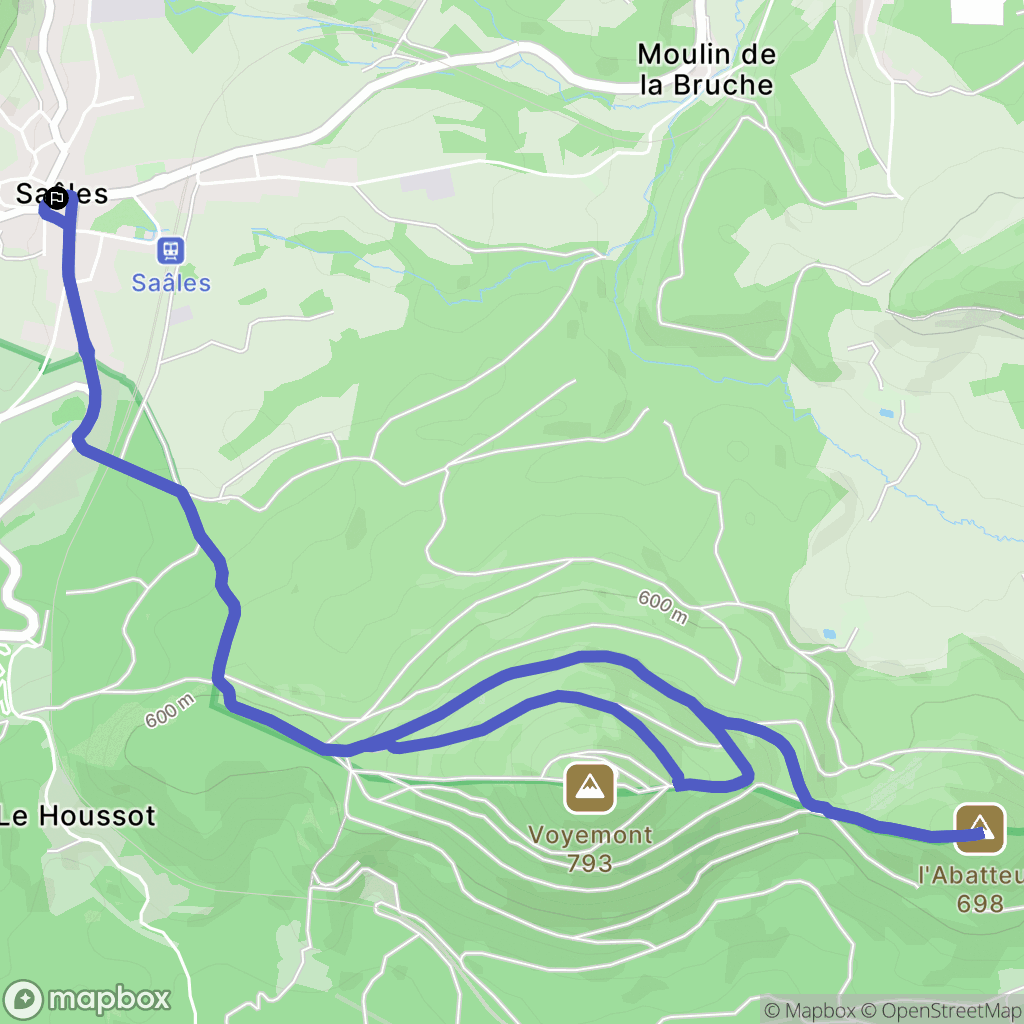 Saales : carte du parcours de randonnée - France