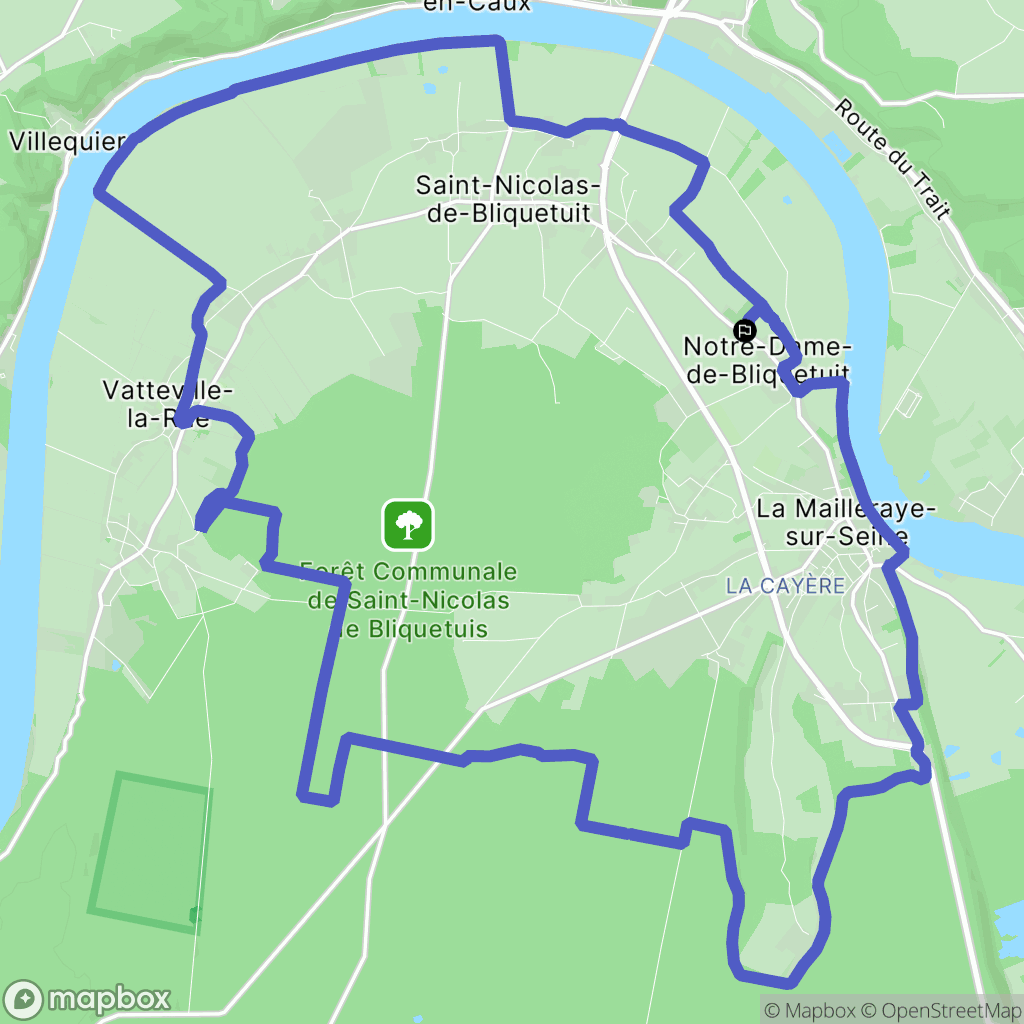Notre-Dame-de-Bliquetuit : carte du parcours de randonnée - France