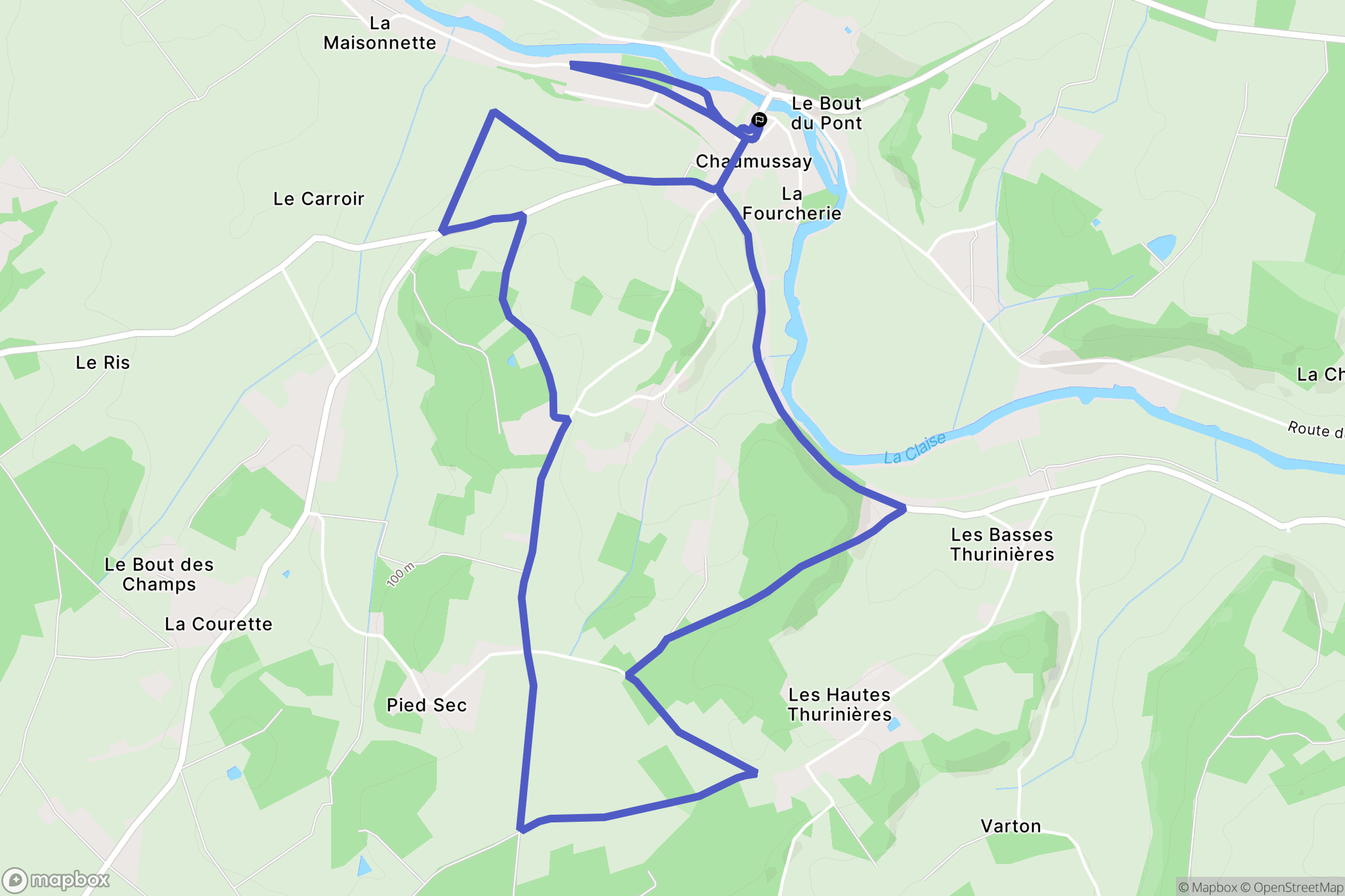 Chaumussay : carte du parcours de randonnée - France