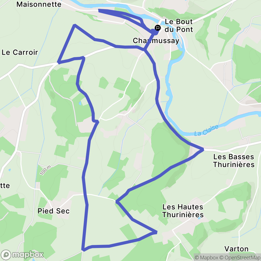 Chaumussay : carte du parcours de randonnée - France