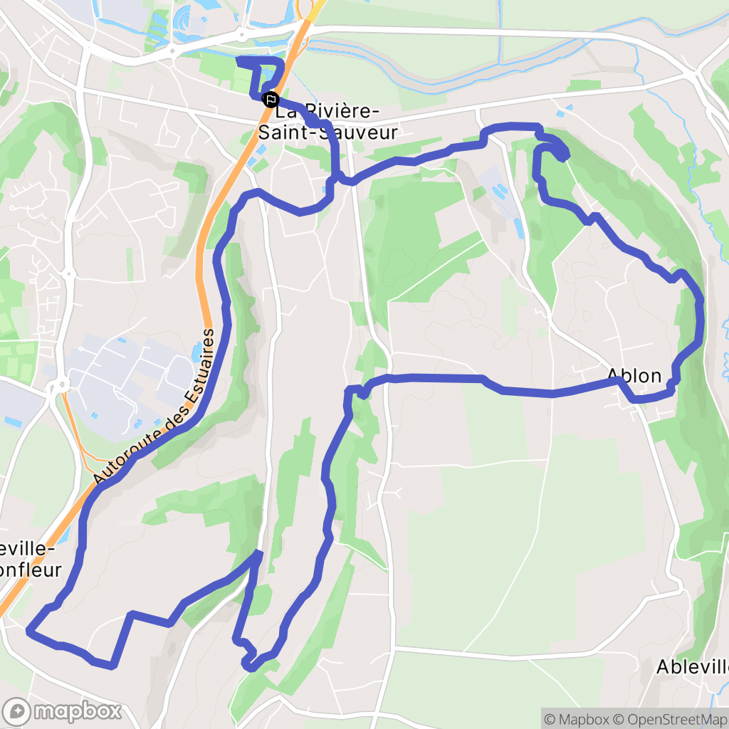 La Rivière-Saint-Sauveur : carte du parcours de randonnée - France