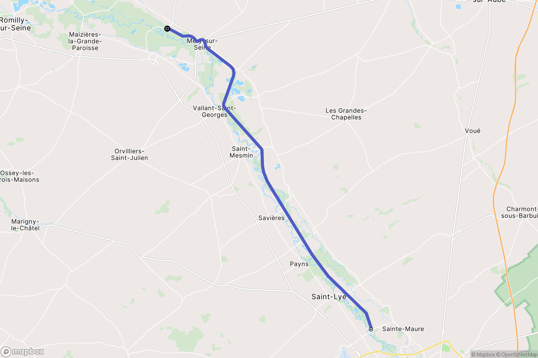 Barberey-Saint-Sulpice: routekaart voor buitenactiviteiten - France