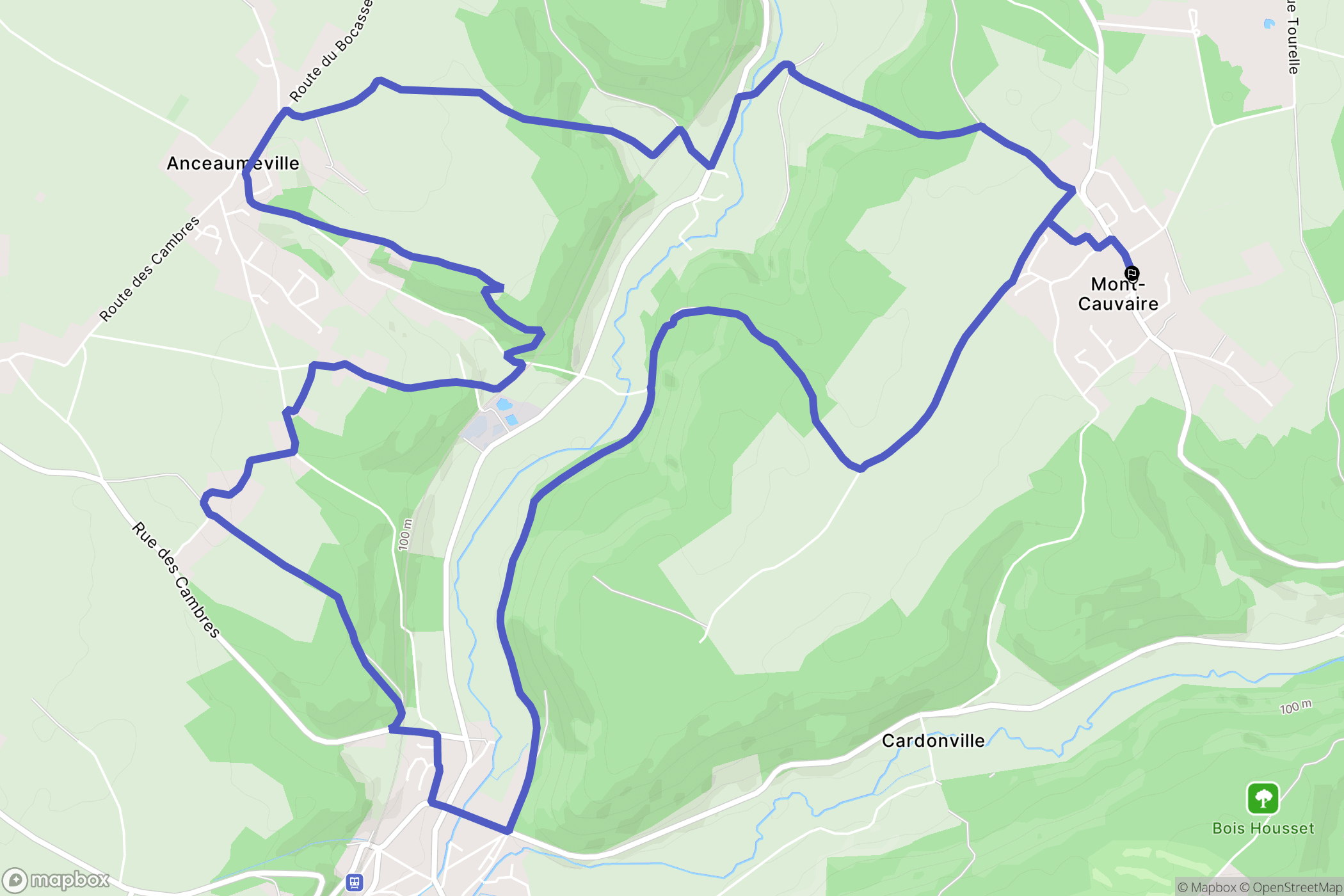 Mont-Cauvaire : carte du parcours de randonnée - France
