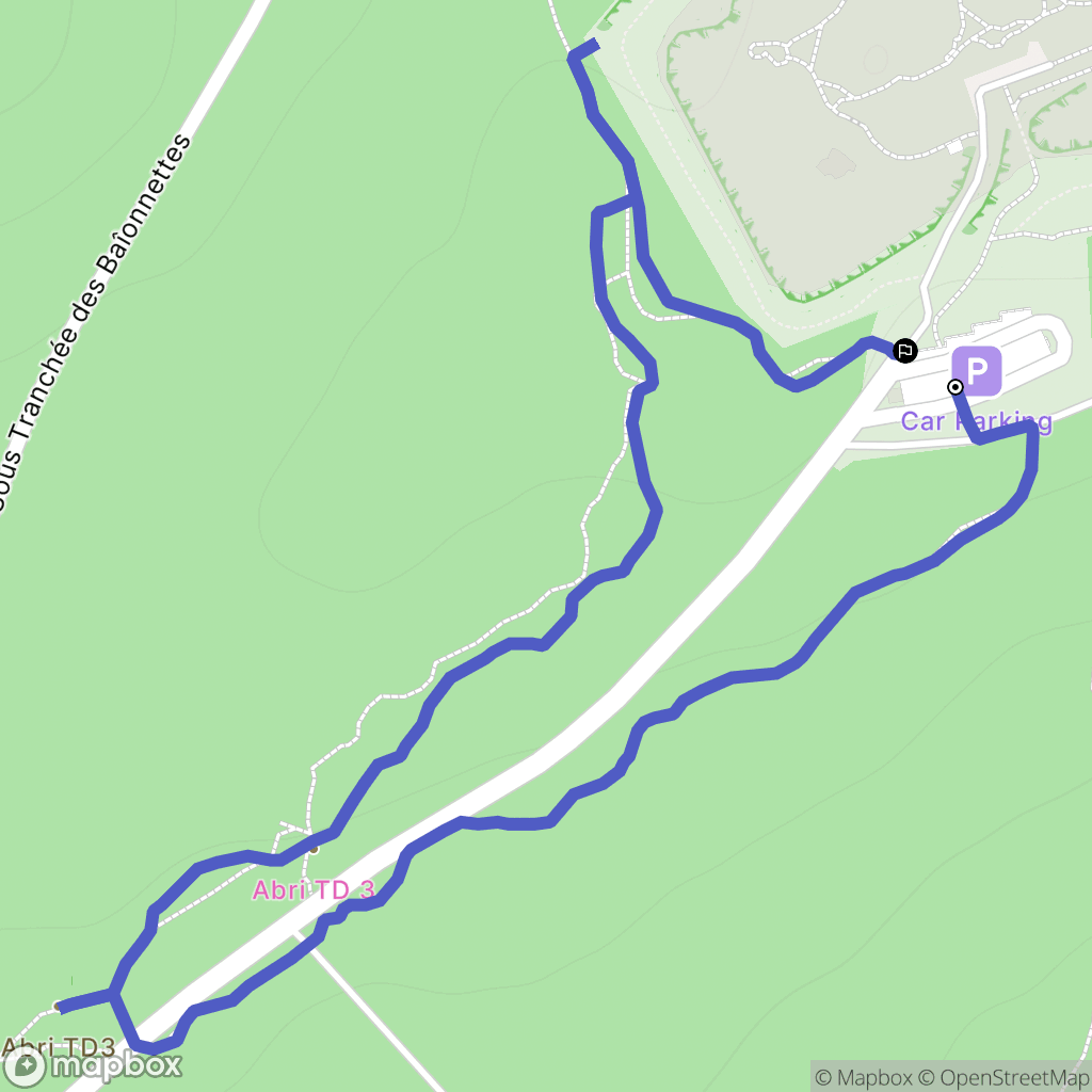 Douaumont-Vaux : carte du parcours de randonnée - France