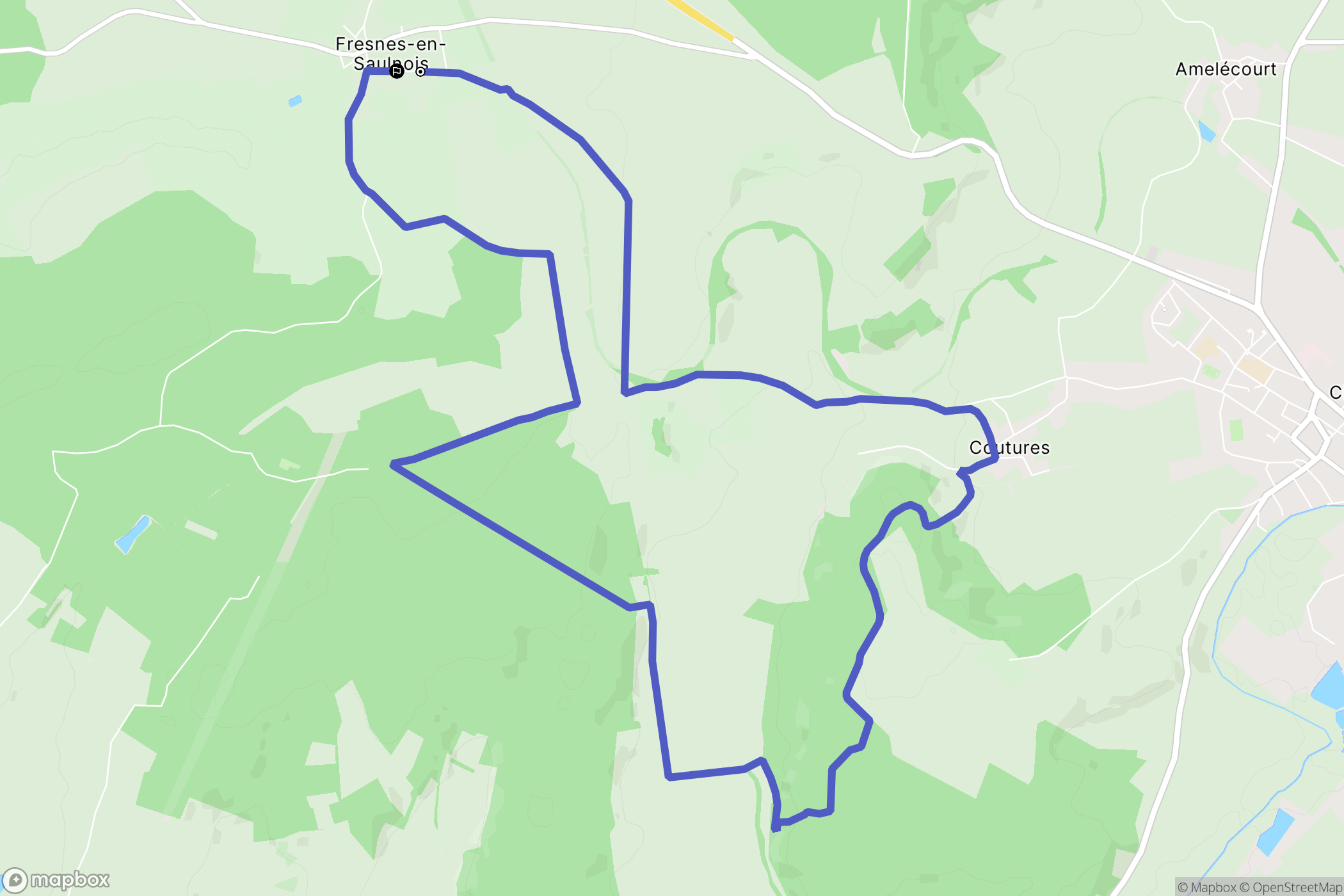 Fresnes-en-Saulnois : carte du parcours de randonnée - France