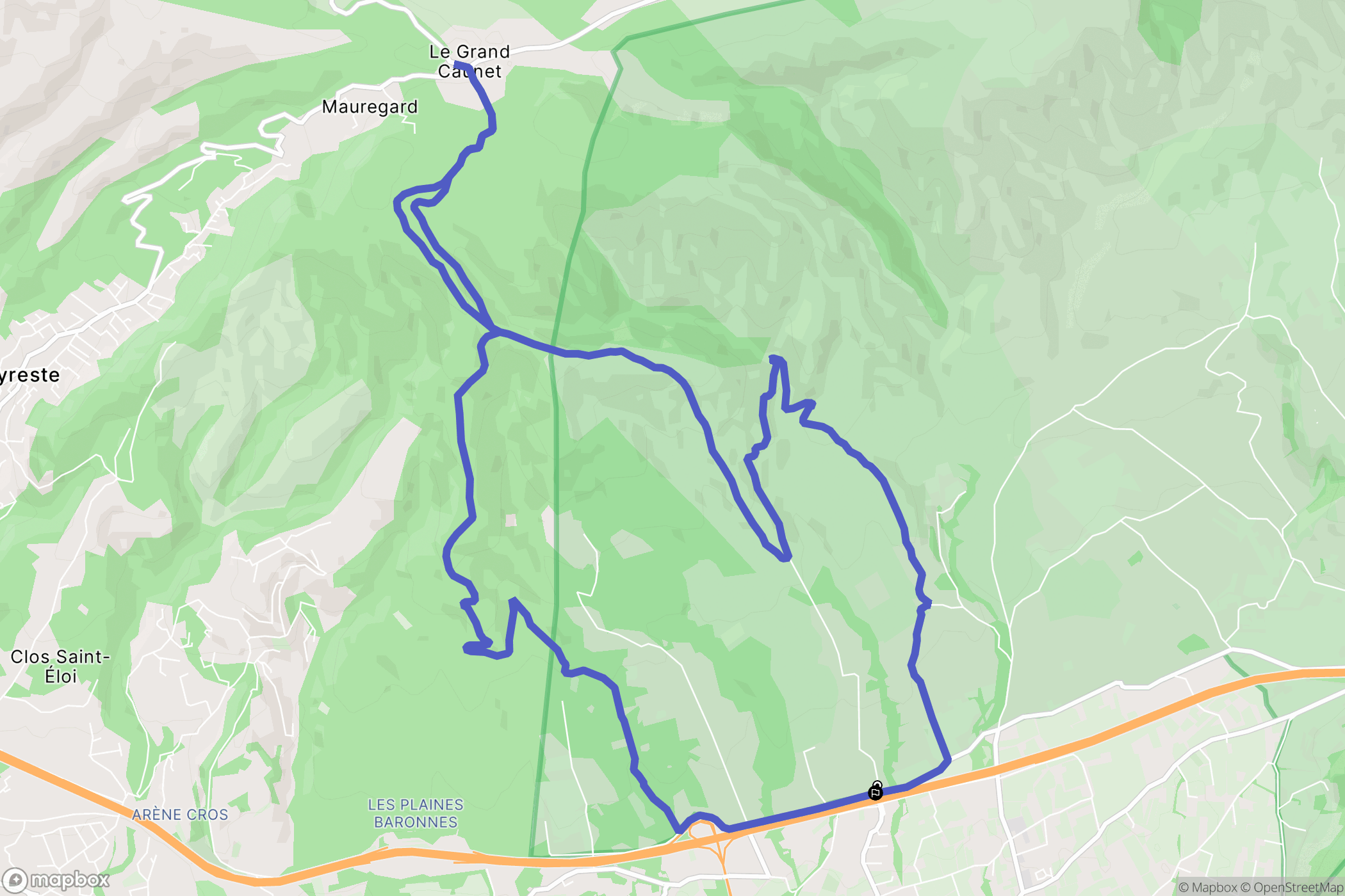 La Cadière-d'Azur : carte du parcours de randonnée - France